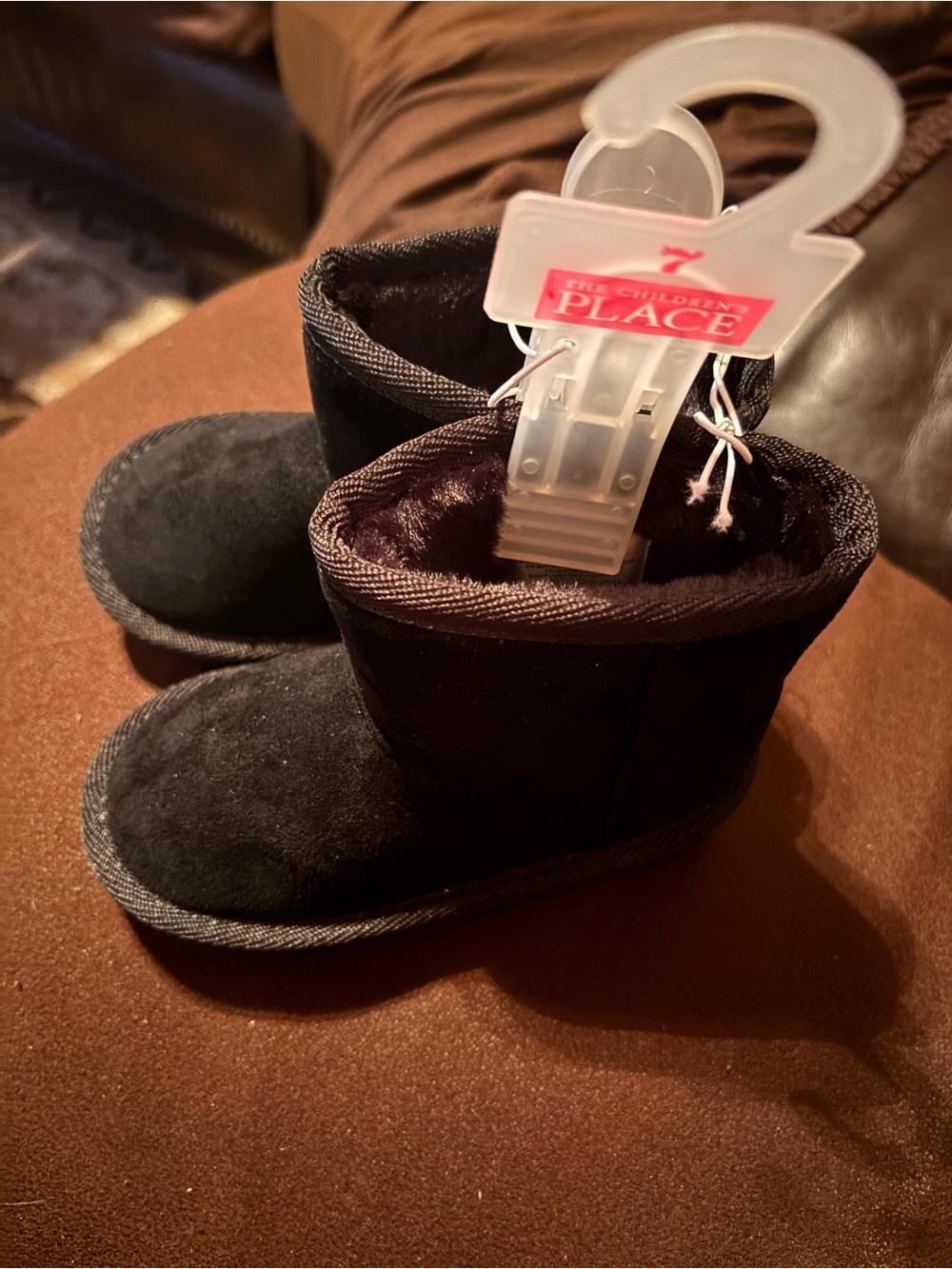 The Children's Place Black Cozy Faux-Sherpa Kids Boots